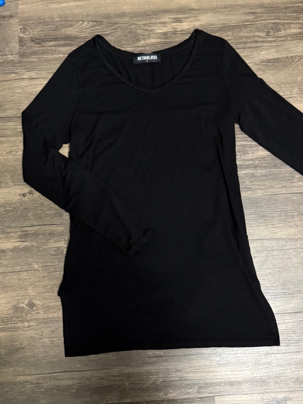Long Sleeve Black Top (Long Fit)